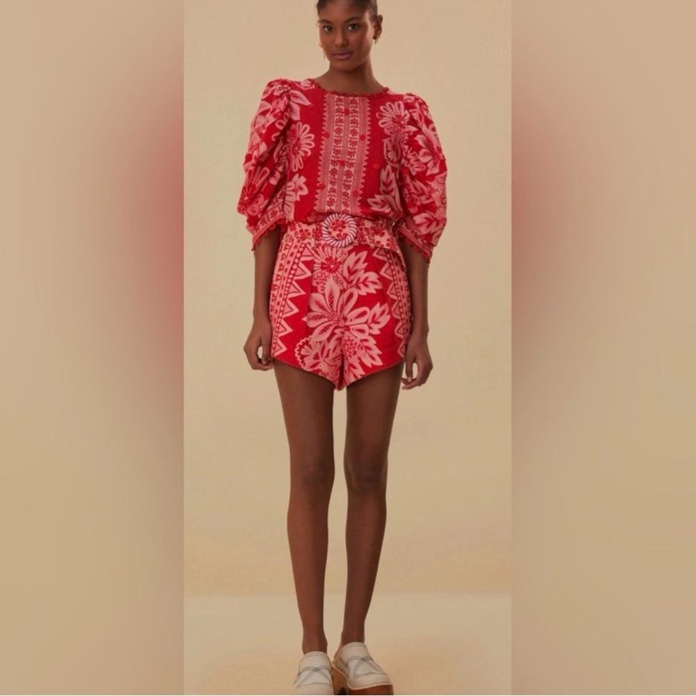 Farm Rio Flora Tapestry Red Size 29 Shorts